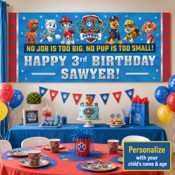 Paw Patrol PERSONALIZED Giant Vinyl Keepsake Banner